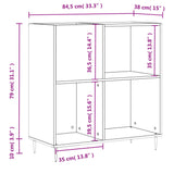 Armoire à disques blanc brillant 84,5x38x89cm bois d'ingénierie