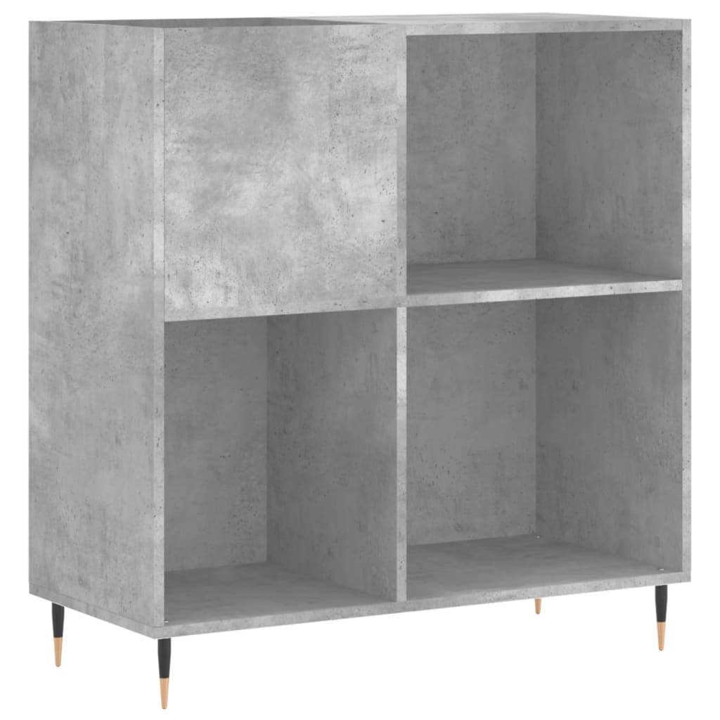 Armoire à disques gris béton 84,5x38x89 cm bois d'ingénierie