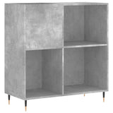 Concrete gray record cabinet 84.5x38x89 cm engineered wood