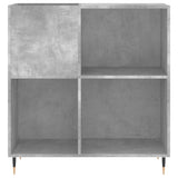 Armoire à disques gris béton 84,5x38x89 cm bois d'ingénierie