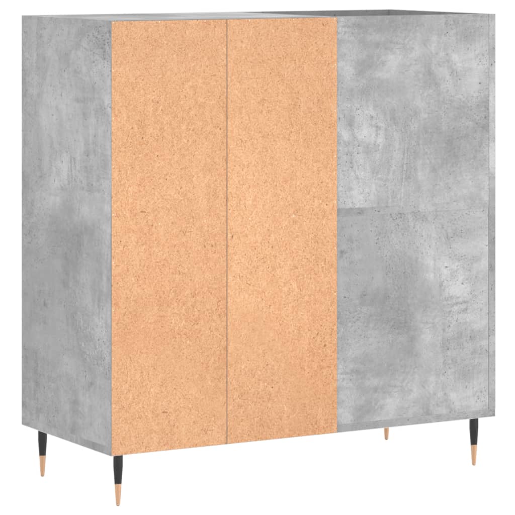 Armoire à disques gris béton 84,5x38x89 cm bois d'ingénierie