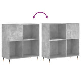 Armoire à disques gris béton 84,5x38x89 cm bois d'ingénierie