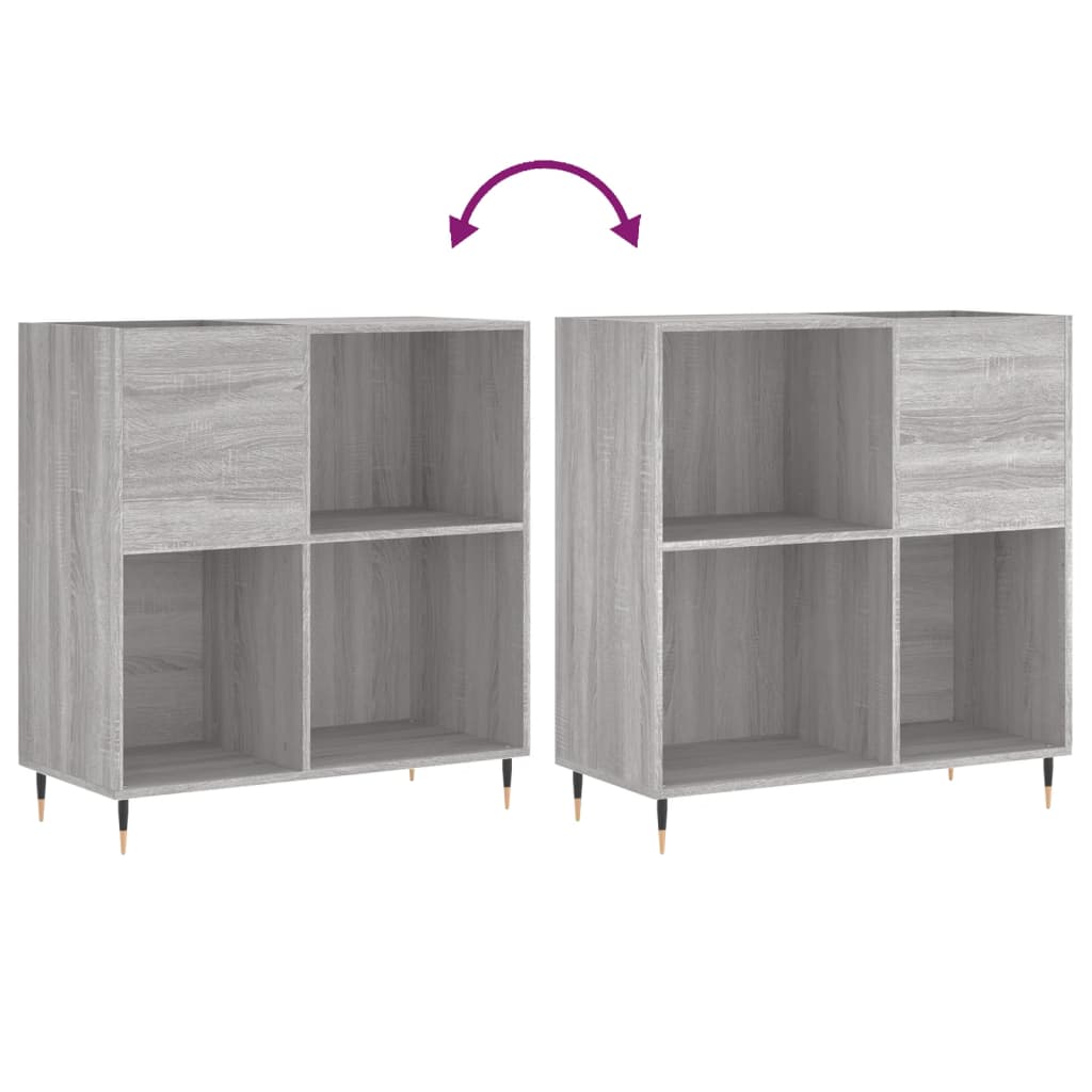 Armoire à disques sonoma gris 84,5x38x89 cm bois d'ingénierie