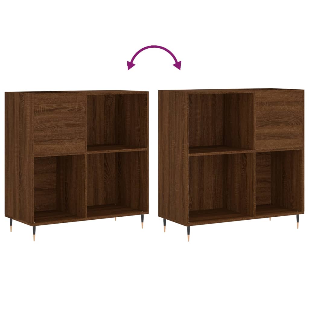 Armoire à disques chêne marron 84,5x38x89 cm bois d'ingénierie