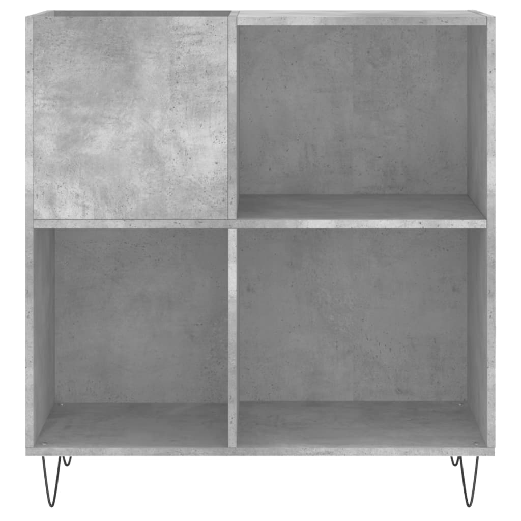 Armoire à disques gris béton 84,5x38x89 cm bois d'ingénierie