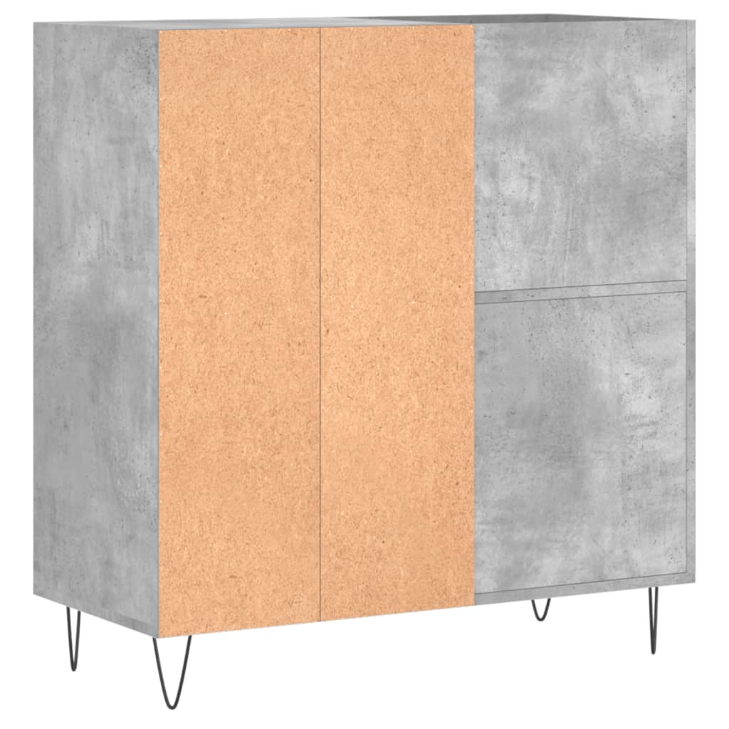 Armoire à disques gris béton 84,5x38x89 cm bois d'ingénierie