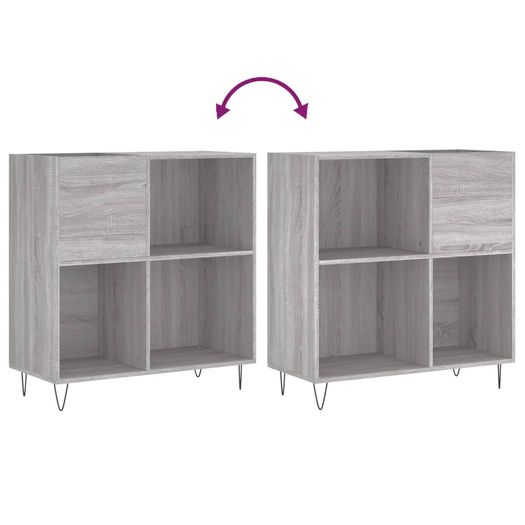 Sonoma Schallplattenschrank grau 84,5x38x89 cm Holzwerkstoff