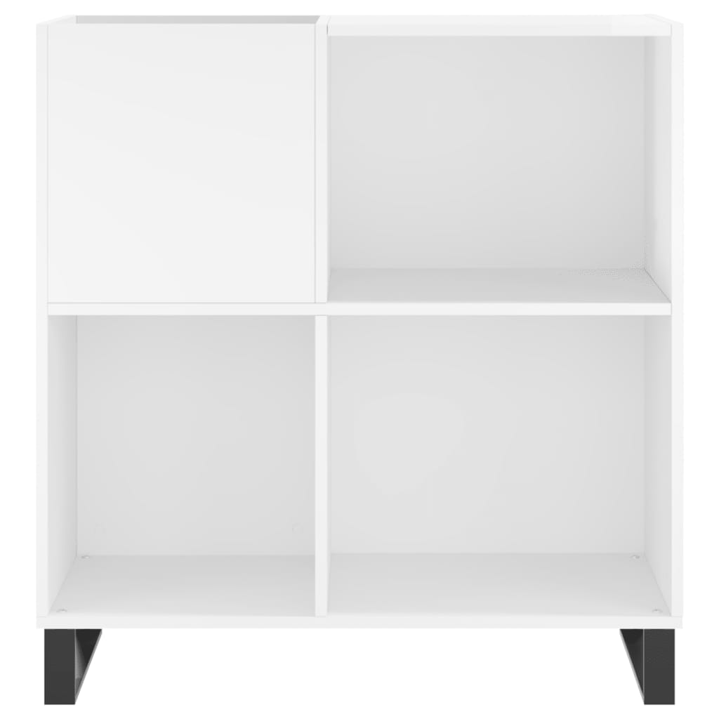 Armoire à disques blanc brillant 84,5x38x89cm bois d'ingénierie