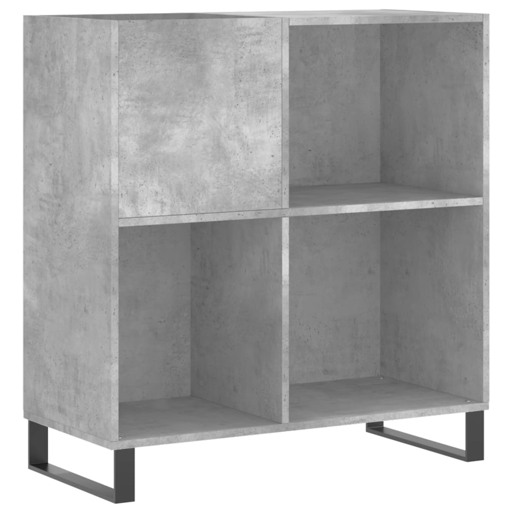 Armoire à disques gris béton 84,5x38x89 cm bois d'ingénierie