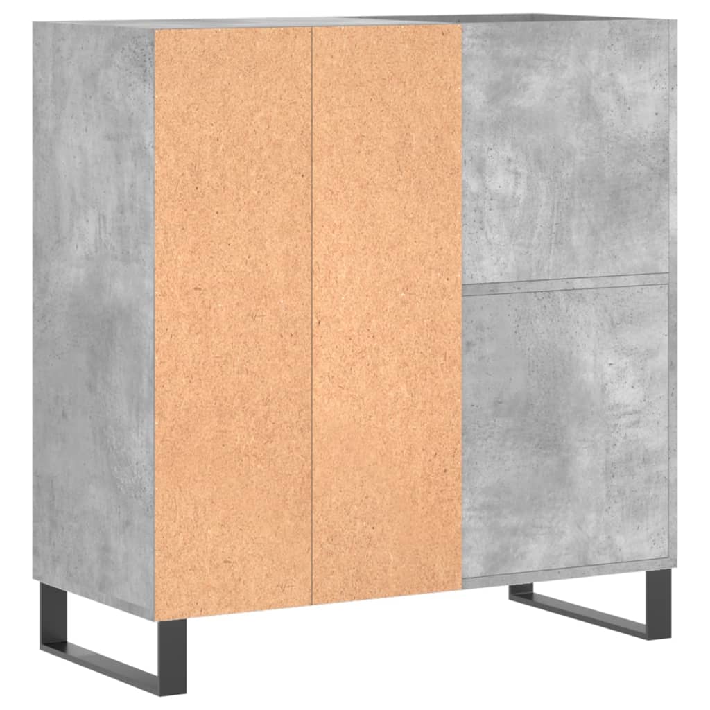 Armoire à disques gris béton 84,5x38x89 cm bois d'ingénierie