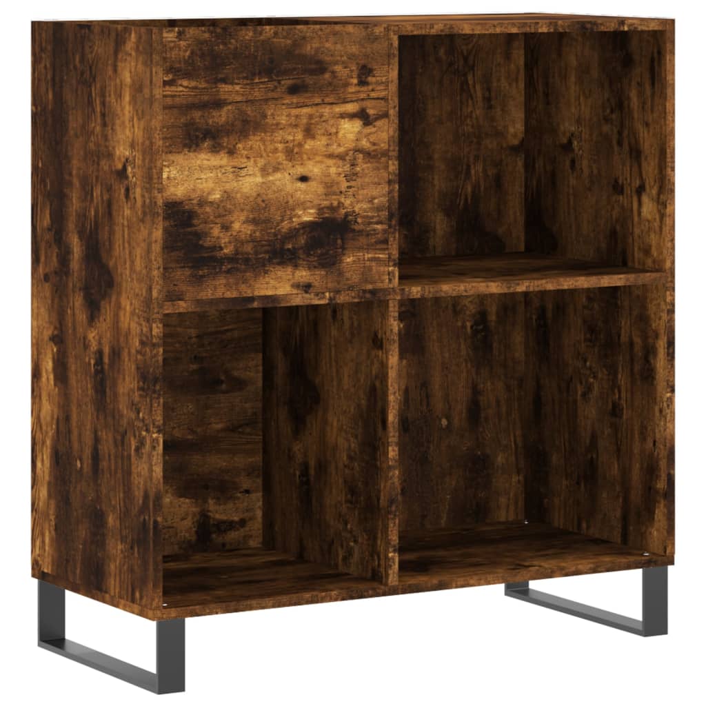 Armoire à disques chêne fumé 84,5x38x89 cm bois d'ingénierie