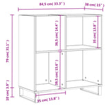 Armoire à disques chêne marron 84,5x38x89 cm bois d'ingénierie