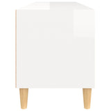 Meuble TV blanc brillant 100x34,5x44,5 cm bois d'ingénierie