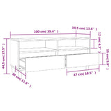 Meuble TV blanc brillant 100x34,5x44,5 cm bois d'ingénierie