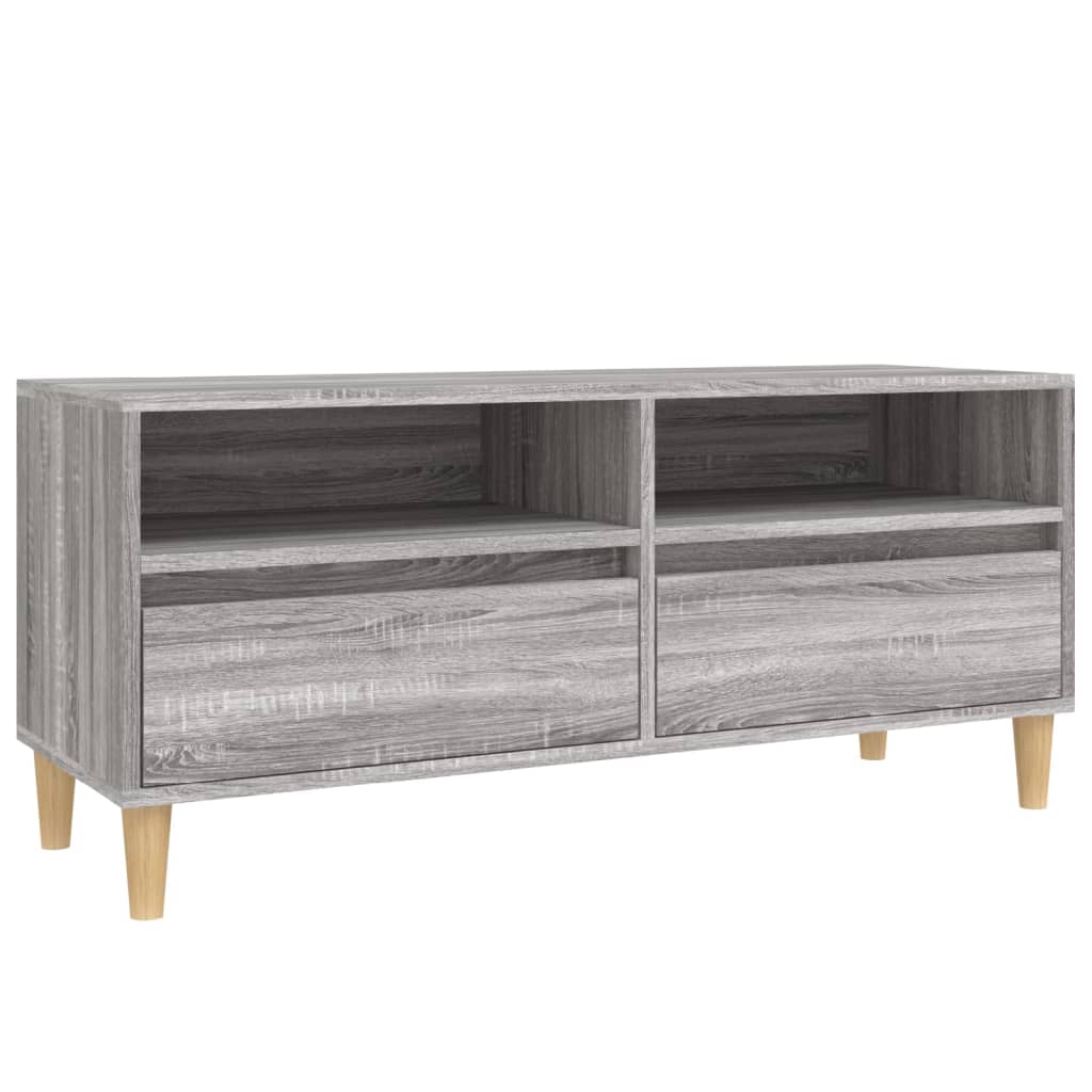 Meuble TV sonoma gris 100x34,5x44,5 cm bois d'ingénierie