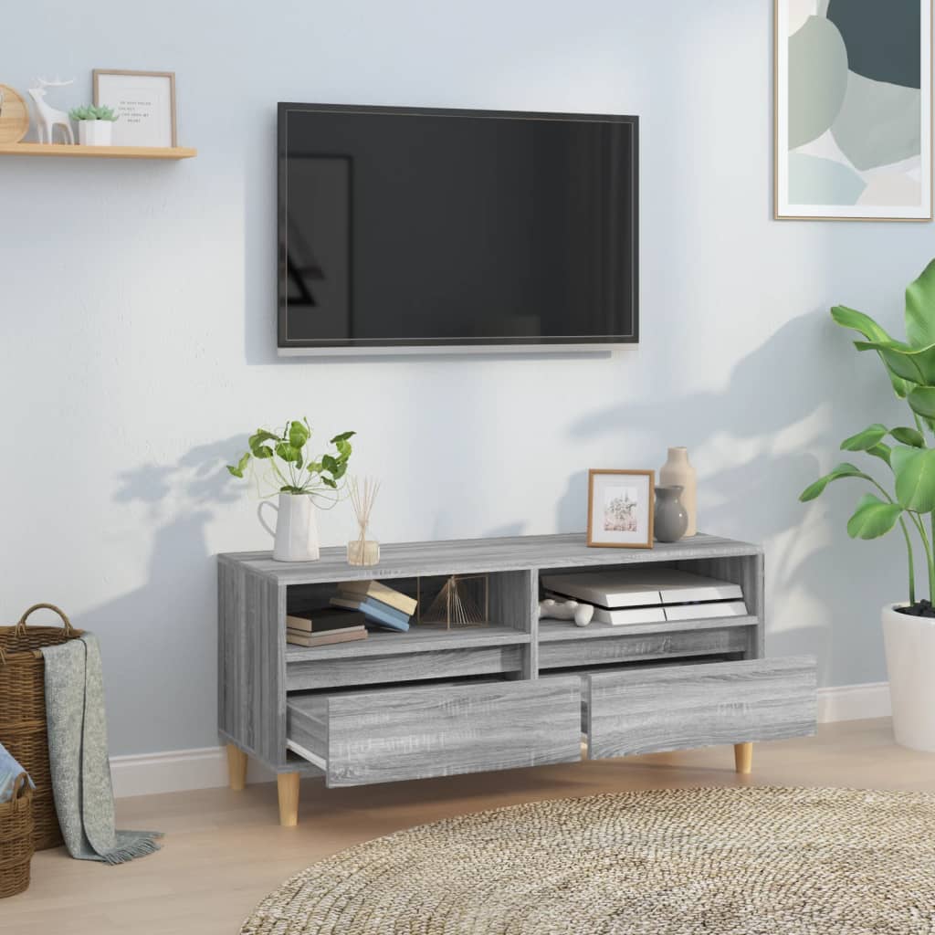 Meuble TV sonoma gris 100x34,5x44,5 cm bois d'ingénierie