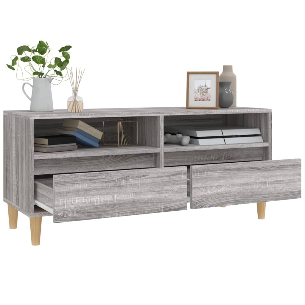 Meuble TV sonoma gris 100x34,5x44,5 cm bois d'ingénierie