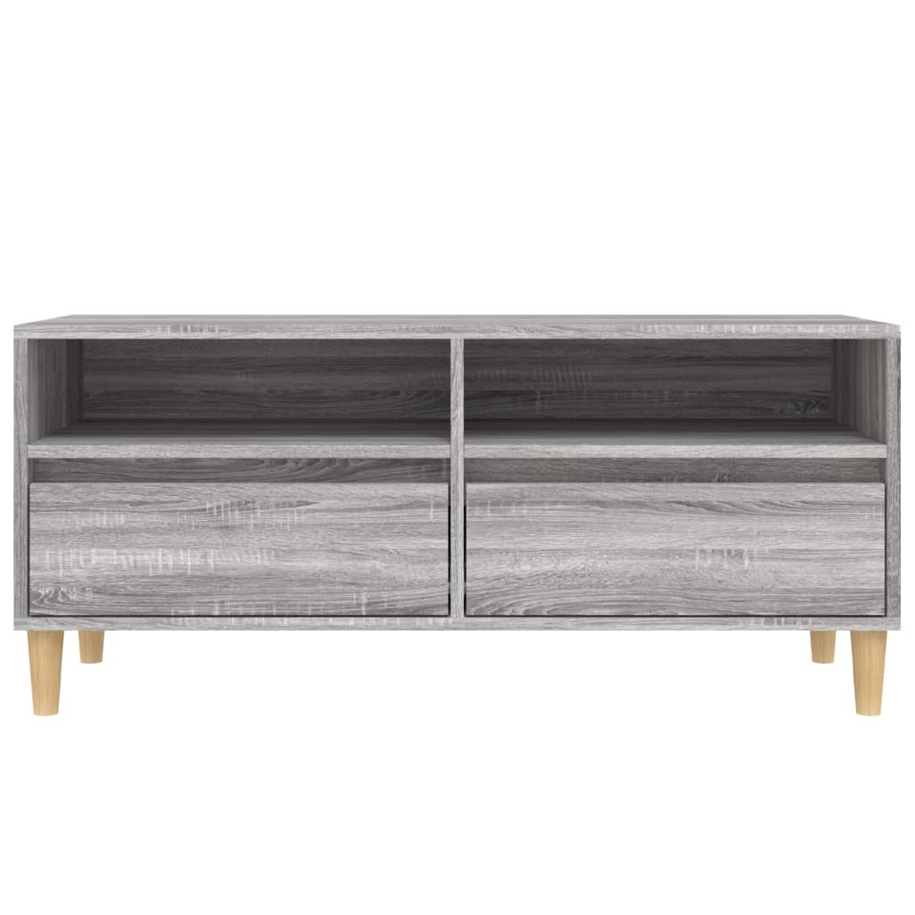 Meuble TV sonoma gris 100x34,5x44,5 cm bois d'ingénierie