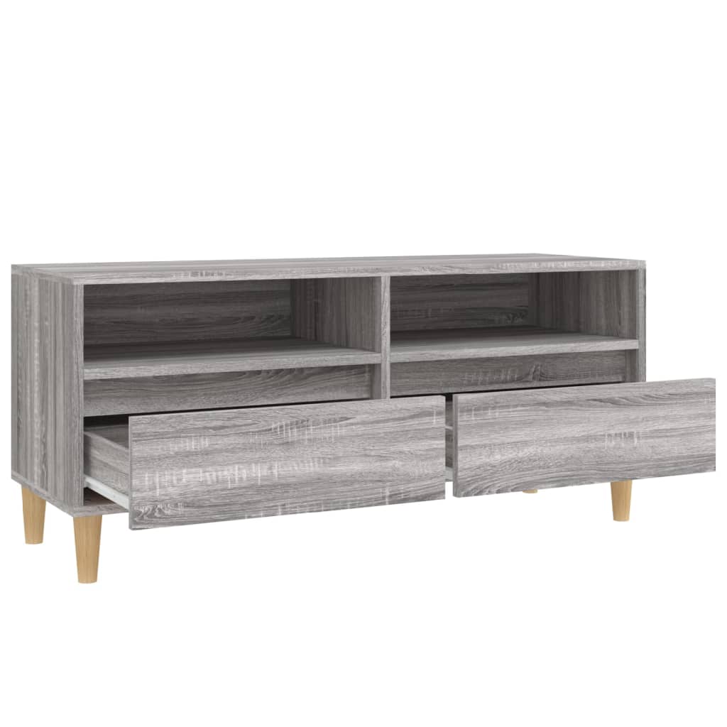 Meuble TV sonoma gris 100x34,5x44,5 cm bois d'ingénierie