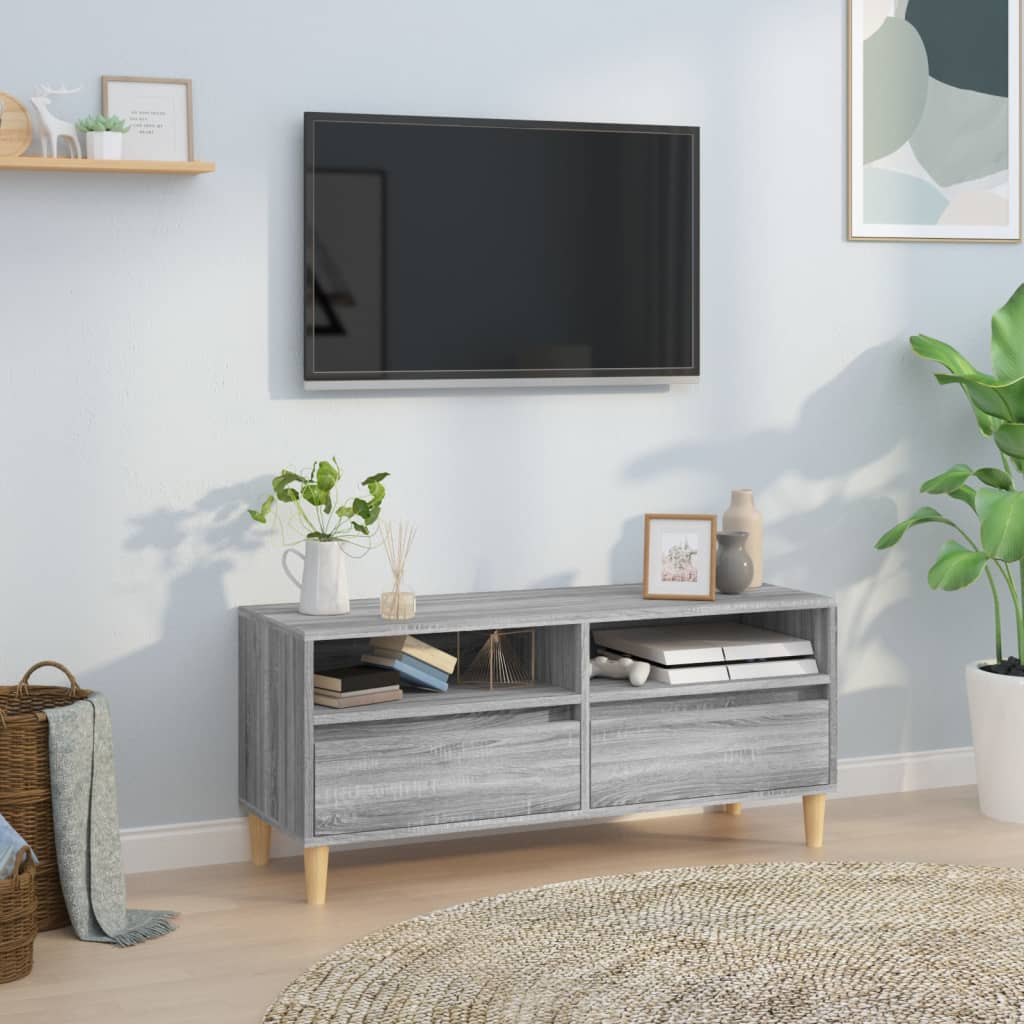 Meuble TV sonoma gris 100x34,5x44,5 cm bois d'ingénierie