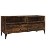 Meuble TV chêne fumé 100x34,5x44,5 cm bois d'ingénierie