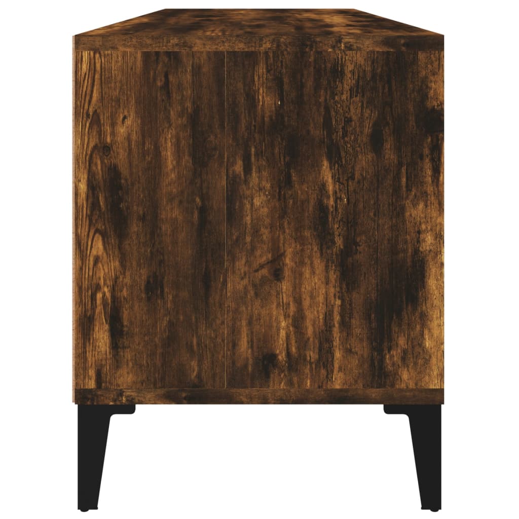 Meuble TV chêne fumé 100x34,5x44,5 cm bois d'ingénierie