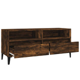 Meuble TV chêne fumé 100x34,5x44,5 cm bois d'ingénierie