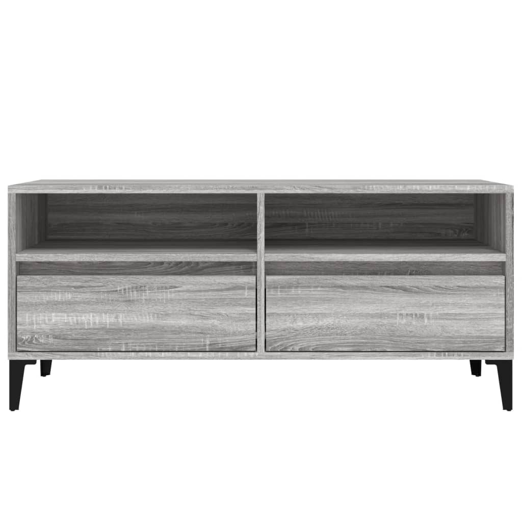 Meuble TV sonoma gris 100x34,5x44,5 cm bois d'ingénierie