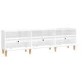 Meuble TV blanc brillant 150x30x44,5 cm bois d'ingénierie