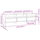 Meuble TV blanc brillant 150x30x44,5 cm bois d'ingénierie