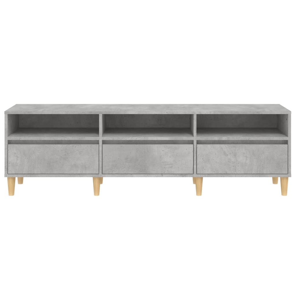 Meuble TV gris béton 150x30x44,5 cm bois d'ingénierie