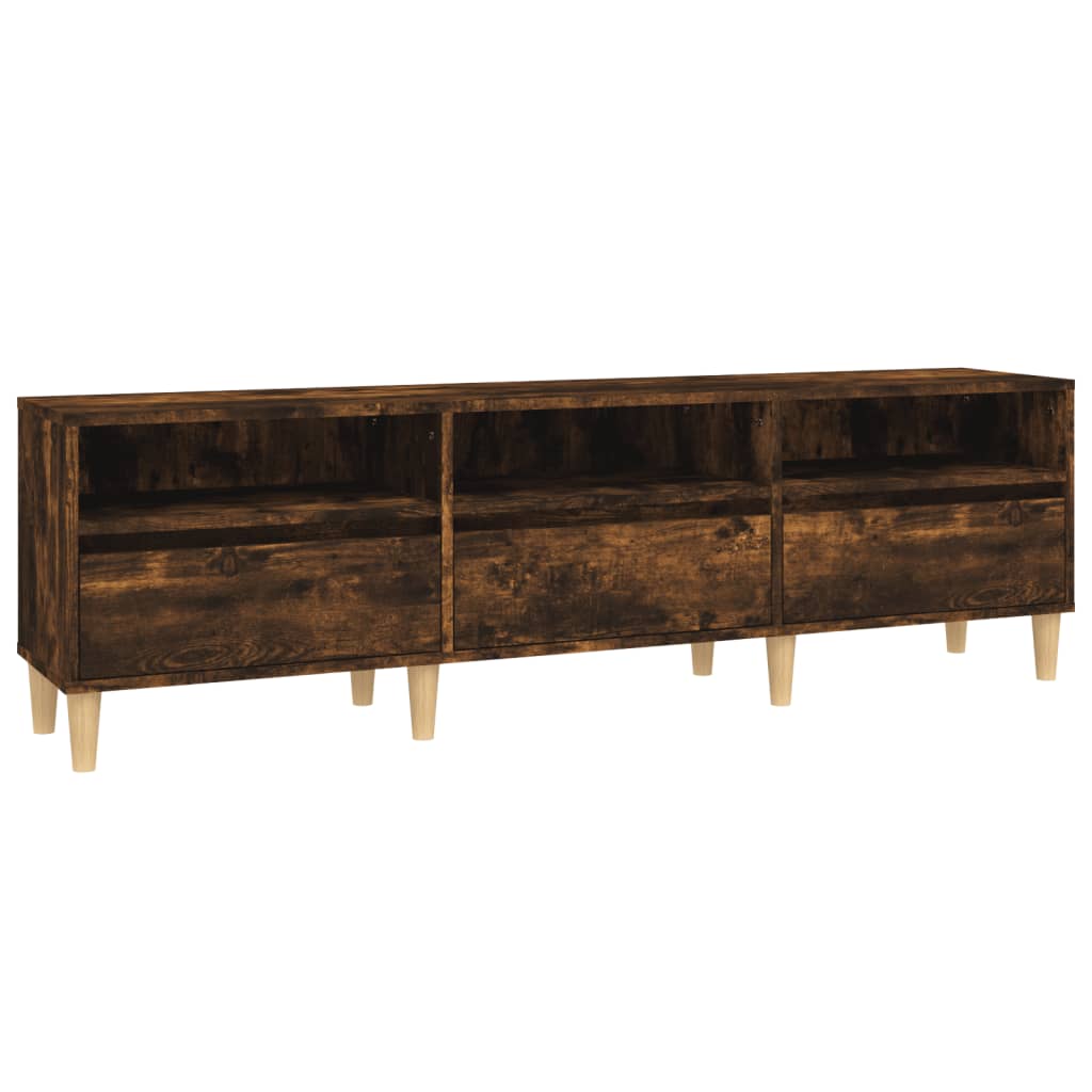 Meuble TV chêne fumé 150x30x44,5 cm bois d'ingénierie