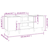 Schwarzer Plattenschrank 121x38x48 cm aus Holzwerkstoff