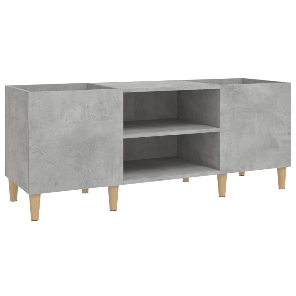 Armoire à disques gris béton 121x38x48 cm bois d'ingénierie