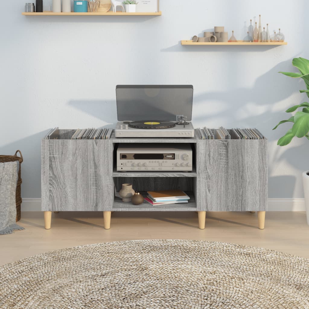 Sonoma gray record cabinet 121x38x48 cm engineered wood