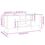 Sonoma Schallplattenschrank grau 121x38x48 cm Holzwerkstoff