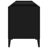 Armoire à disques noir 121x38x48 cm bois d'ingénierie