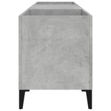 Armoire à disques gris béton 121x38x48 cm bois d'ingénierie