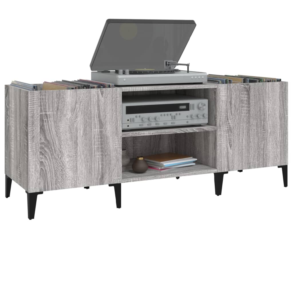 Sonoma gray record cabinet 121x38x48 cm engineered wood