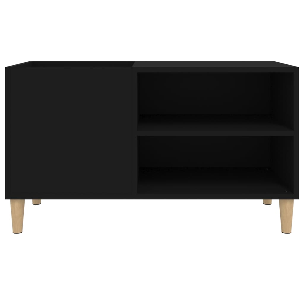 Black record cabinet 84.5x38x48 cm engineered wood