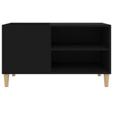 Black record cabinet 84.5x38x48 cm engineered wood