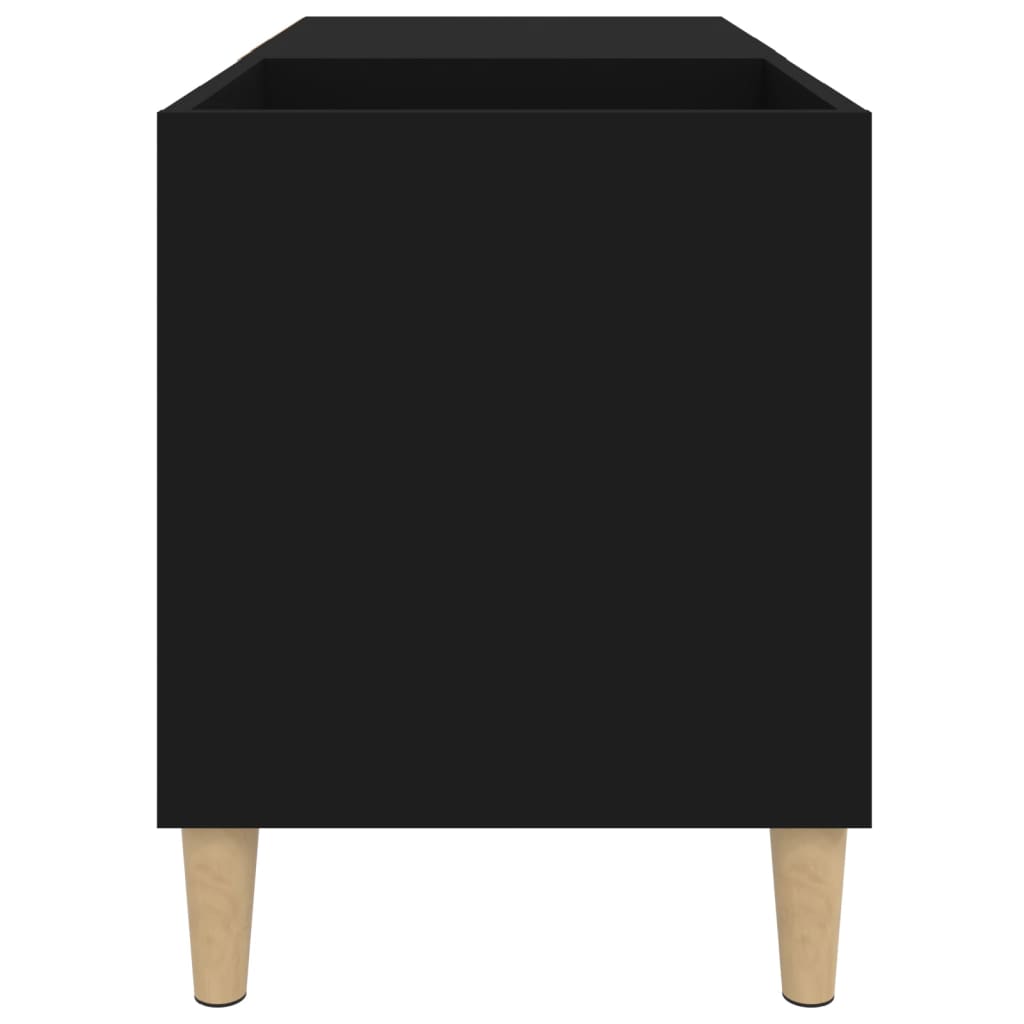 Black record cabinet 84.5x38x48 cm engineered wood