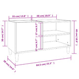 Black record cabinet 84.5x38x48 cm engineered wood