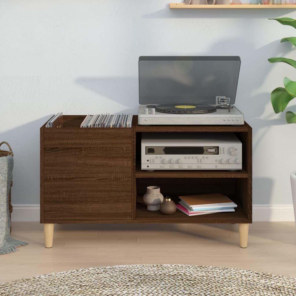 Armoire à disques chêne marron 84,5x38x48 cm bois d'ingénierie