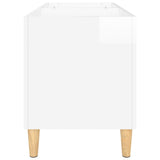 Armoire à disques blanc brillant 74,5x38x48cm bois d'ingénierie