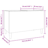 Schallplattenschrank aus geräucherter Eiche, 74,5 x 38 x 48 cm, Holzwerkstoff