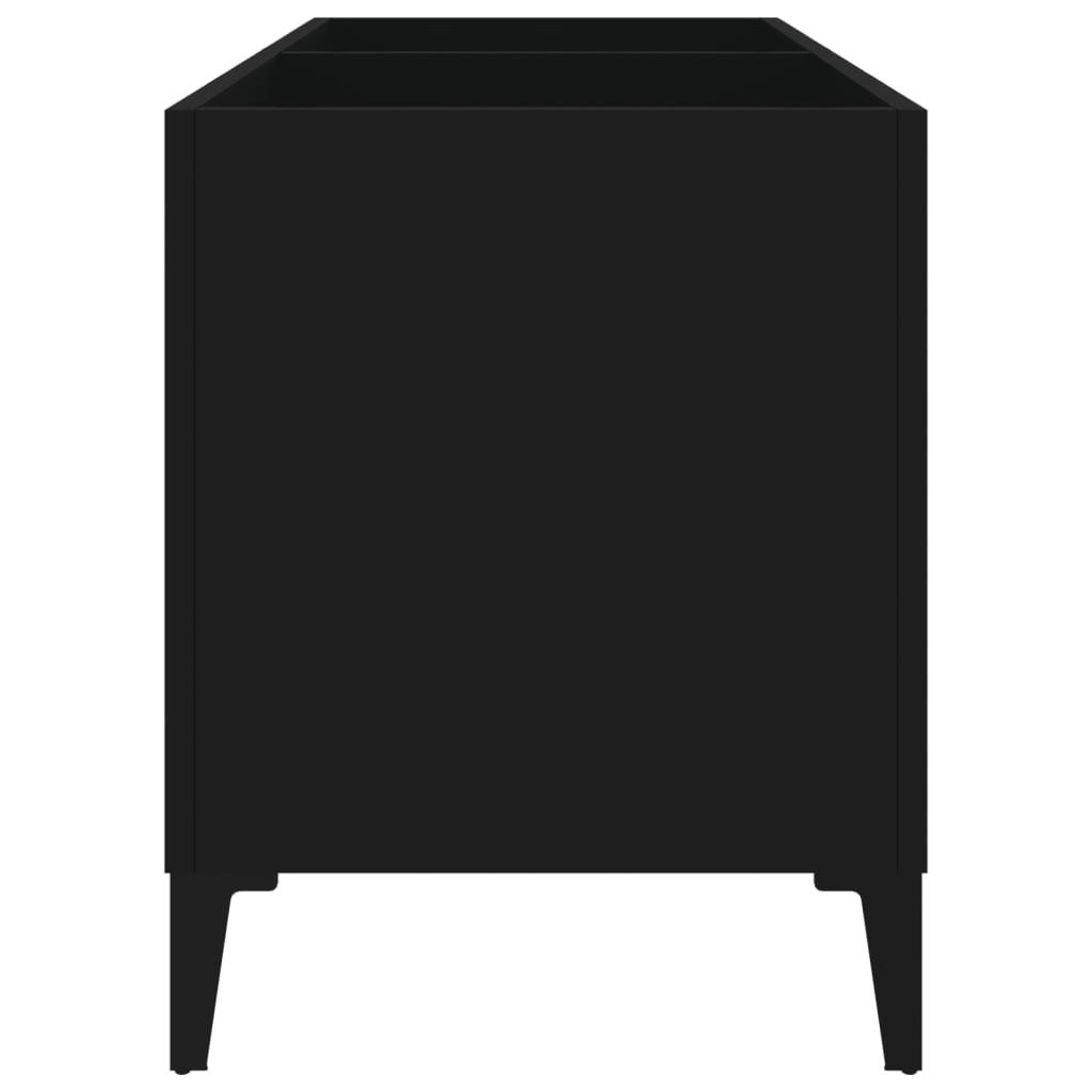 Armoire à disques noir 74,5x38x48 cm bois d'ingénierie