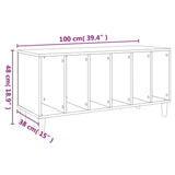 Sonoma Schallplattenschrank grau 100x38x48 cm Holzwerkstoff