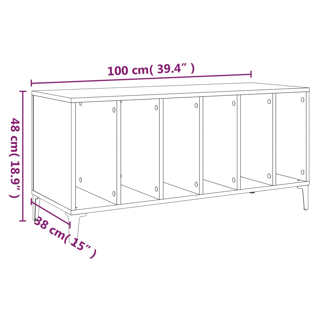 Armoire à disques blanc 100x38x48 cm bois d'ingénierie