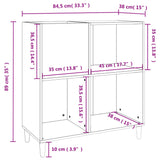 Armoire à disques blanc 84,5x38x89 cm bois d'ingénierie